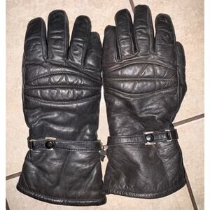 Vintage Honda Cowhide Gloves medium black leather